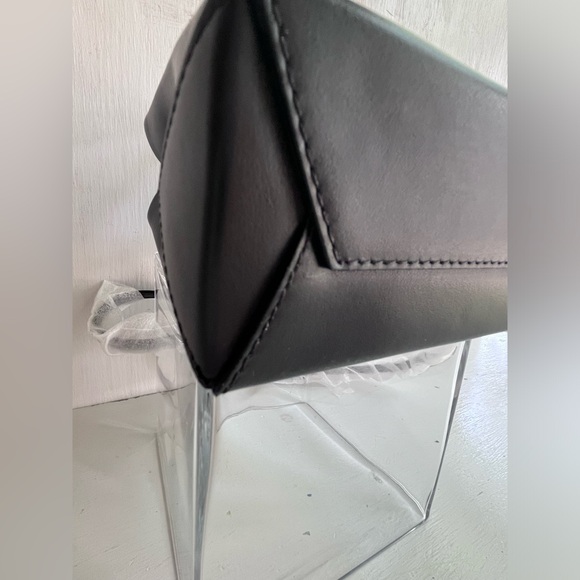 MOSCHINO Heart of Wool Leather Shoulder Bag- Black Gold - Picture 9 of 15